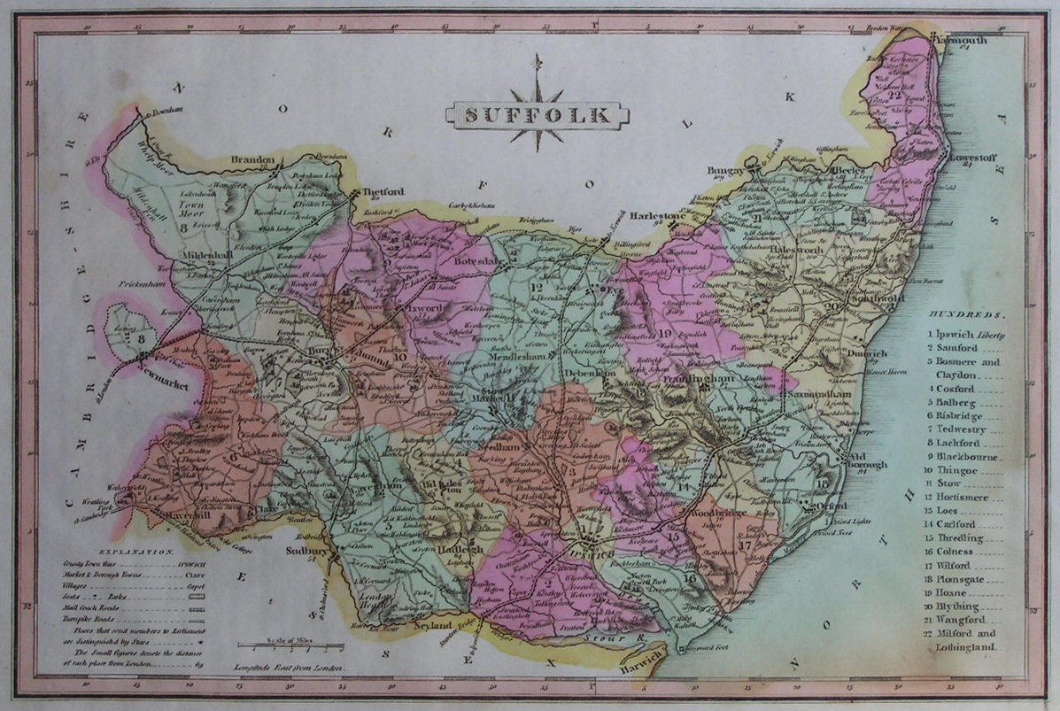 Map of Suffolk - Wallis